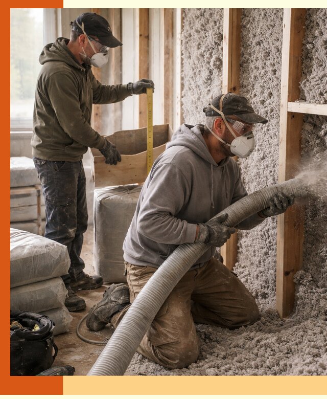 Утепление таунхауса эковатой в Красногорске для максимально теплых стен