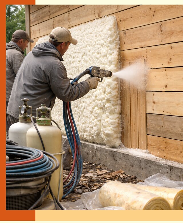 Утепление деревянного дома пенополиуретаном в Красногорске