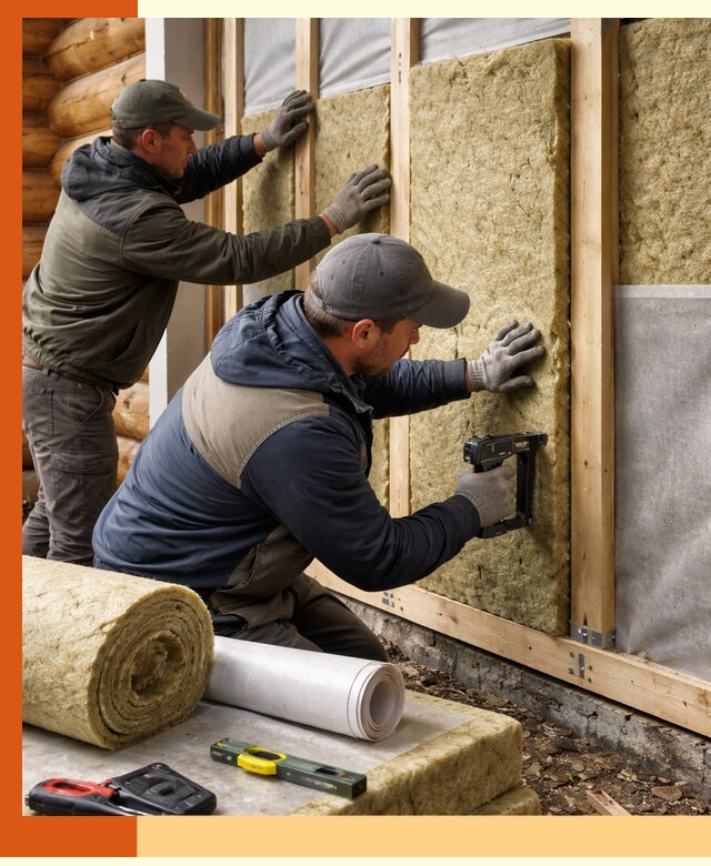 Утепление бревенчатого дома под ключ в Красногорске