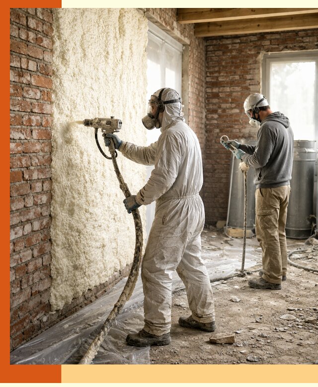 Утепление кирпичного дома пенополиуретаном в Красногорске