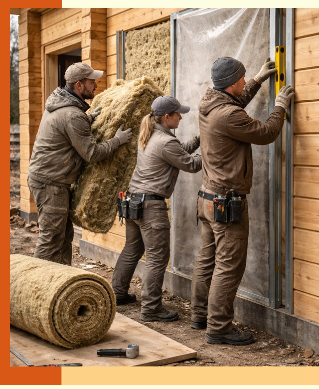 Утепление дома из двойного бруса в Красногорске качественно и надёжно