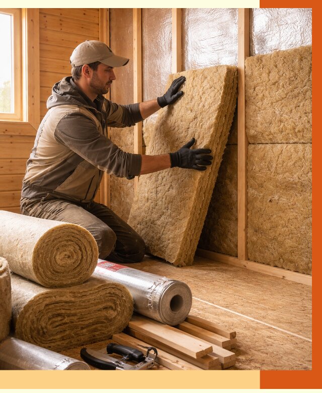 Утепление бани в Красногорске под ключ от 4572 руб./м2 — утеплить потолок, пол и стены | ТепломастерКрр