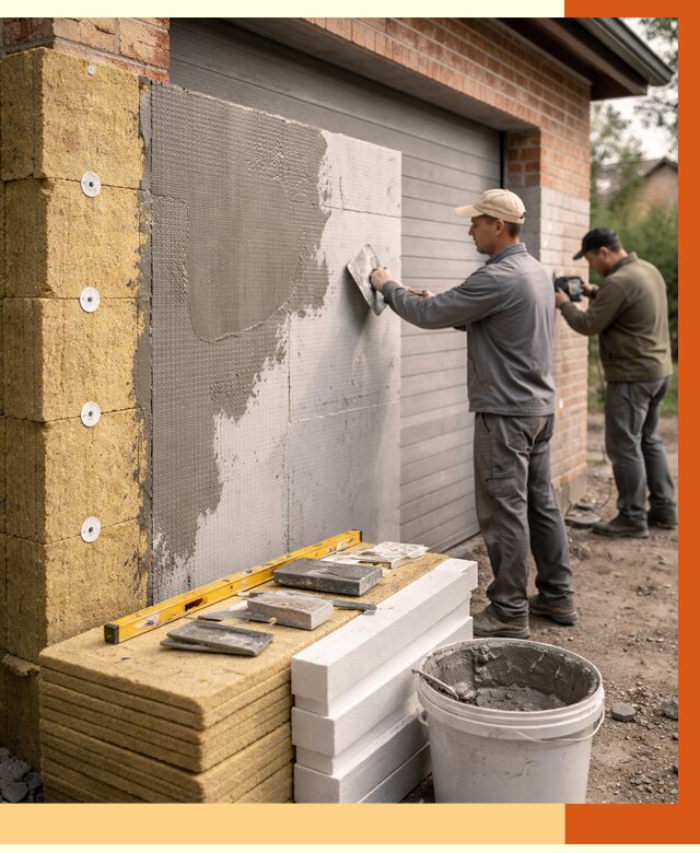 Утепление гаража снаружи в Красногорске от 4268 руб. за м2 — наружное утепление под ключ | ТепломастерКрр