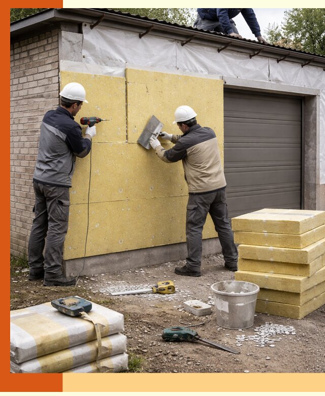 Утепление гаража снаружи в Красногорске качественно и надёжно