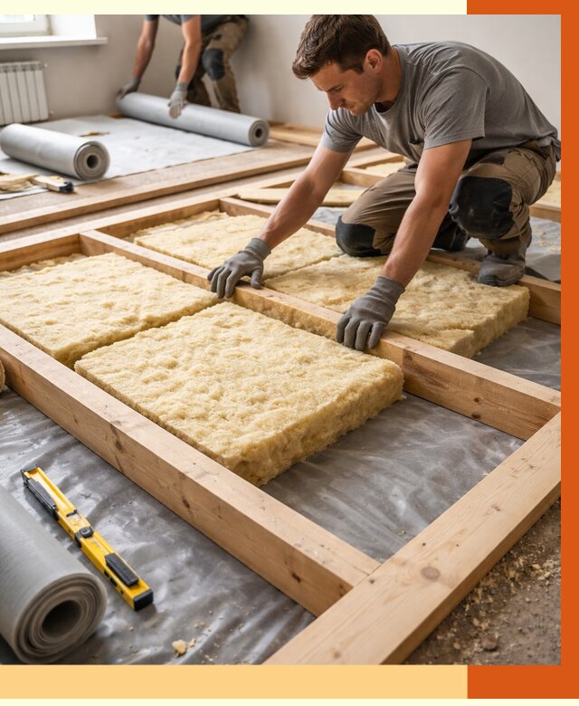 Утепление деревянного пола в Красногорске от 1524 руб./м2 под ключ | ТепломастерКрр