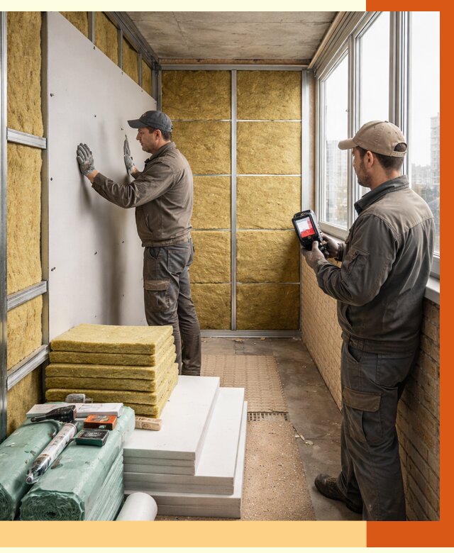 Утепление балкона в Красногорске от 4572 руб. под ключ | ТепломастерКрр