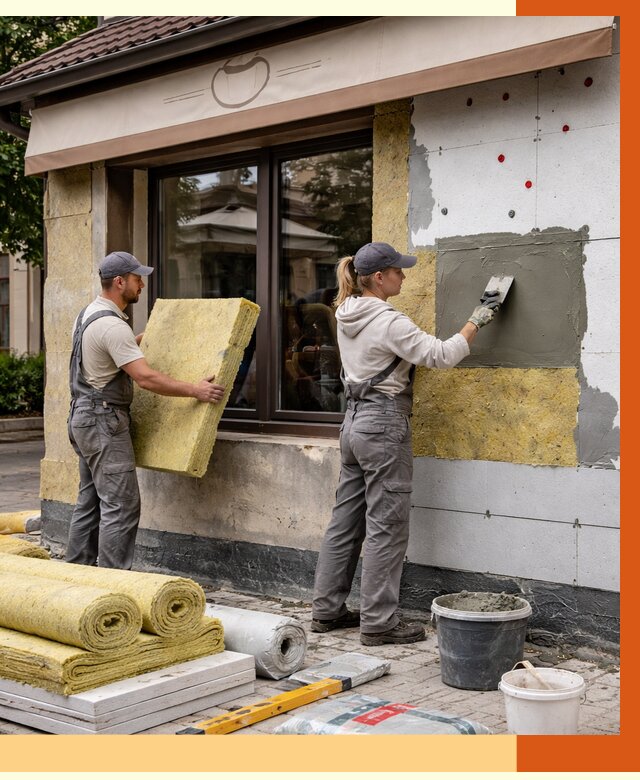 Утепление кафе в Красногорске от 4268 руб/м2 — комплексно под ключ | ТепломастерКрр