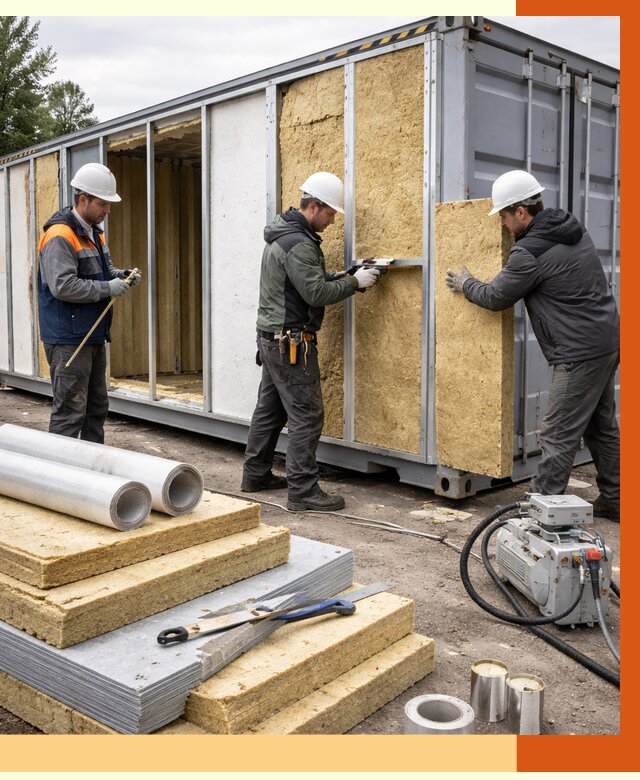 Утепление морского контейнера в Красногорске от 3810 руб. под ключ | ТепломастерКрр