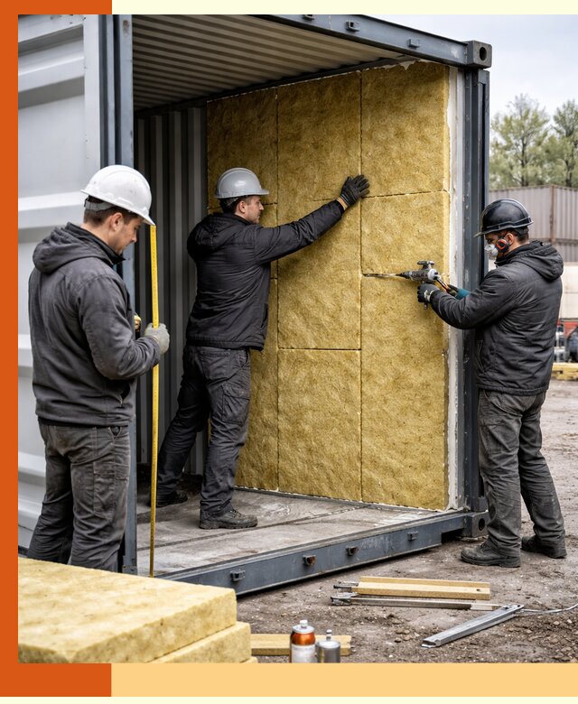 Утепление морского контейнера в Красногорске: надежная теплоизоляция и защита