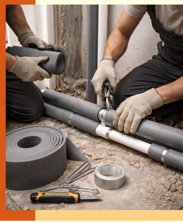 Утепление труб водоснабжения в Красногорске — монтаж и защита сети