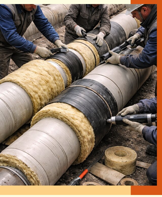 Утепление трубопровода в Красногорске под ключ от 1880 руб. — надежно и выгодно | ТепломастерКрр