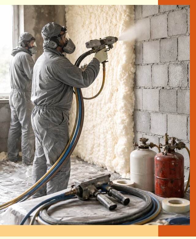 Утепление блочной стены ППУ в Красногорске от 4318 руб./м² — ТепломастерКрр