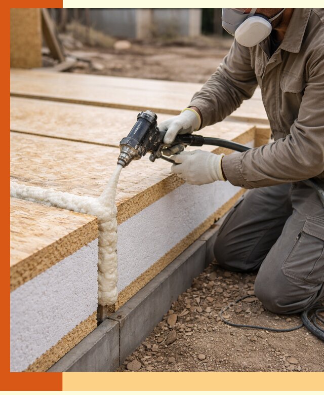 Утепление СИП-панелей пенополиуретаном (ППУ) в Красногорске