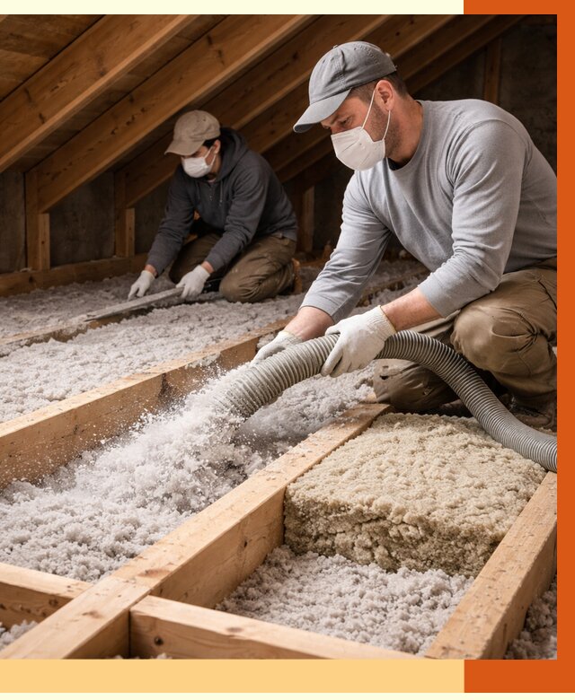 Заполнение полостей чердачного перекрытия в Красногорске от 4572 руб. | ТепломастерКрр