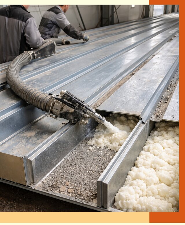 Заполнение пустот кровельных панелей в Красногорске от 7316 руб. под ключ | ТепломастерКрр