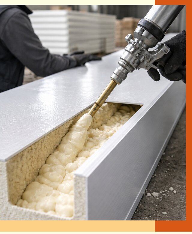 Заполнение пустот холодильных панелей в Красногорске от 7621 руб. | ТепломастерКрр