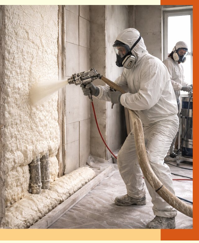 Напыление пенополиуретана в Красногорске от 7621 руб./м2 — услуги и монтаж ППУ | ТепломастерКрр