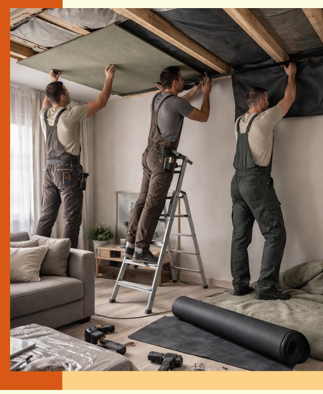 Шумоизоляция потолка в Красногорске — профессиональное устранение шумов