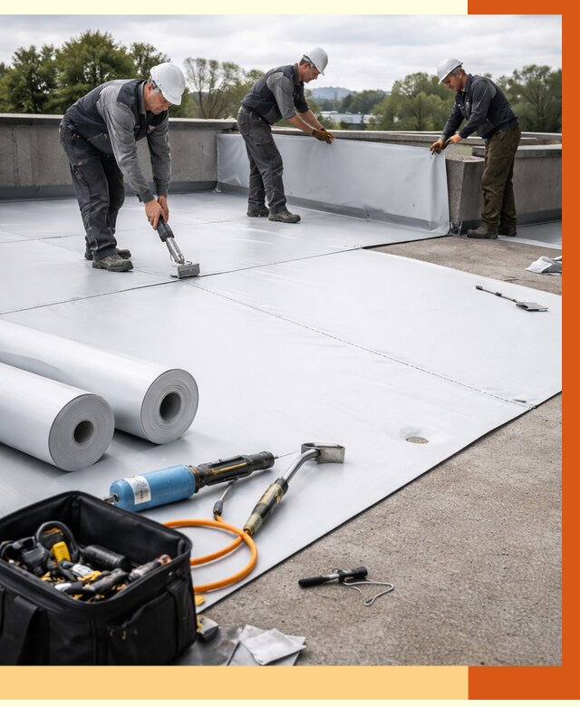 Гидроизоляция мембранной кровли в Красногорске от 7621 руб./м² — профессионально | ТепломастерКрр