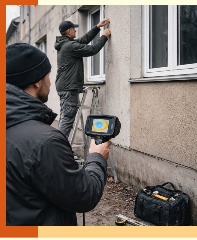 Тепловизионное обследование фасада в Красногорске для выявления дефектов