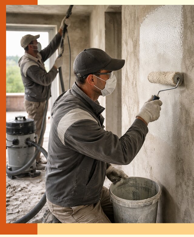 Подготовка поверхности под напыление утеплителя в Красногорске