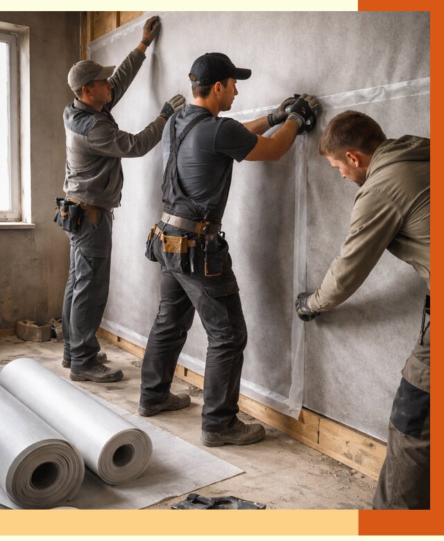 Монтаж ветроизоляции в Красногорске от 4572 руб./м2 — профессионально | ТепломастерКрр