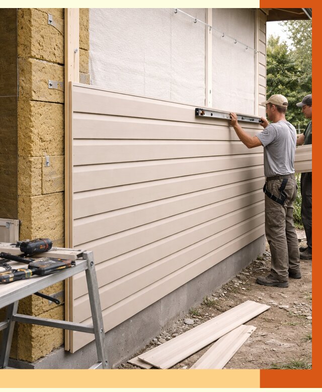 Монтаж сайдинга после утепления в Красногорске от 1880 руб. — обшивка и облицовка | ТепломастерКрр